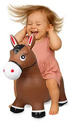 Jamara Hüpftier Pferd braun mit Pumpe Spiel