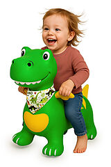 Hüpftier Dino mit Flügel HoppyDoo grün mit Pumpe Spiel