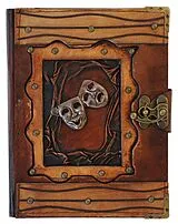 Corvus A170334 - Notizbuch mit Ledereinband und Metallverschluss, Motiv Theater, Blankopapier, Maße: ca.14x19cm Spiel