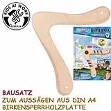 Corvus A600527 - Kids at Work, Bumerang 2-Flügler, Holz, Bausatz zum Aussägen Spiel