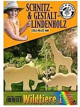 Corvus A600585 - Kids at Work, Schnitzholz, Lindenholzblock, Wildtiere Spiel