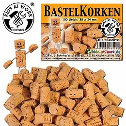 Corvus A600599 - Kids-at-Work, Bastel-Korken, Naturkorken, 100 Stück, 38x24mm Spiel