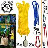 Flaschenzug Seil-Set bunt Spiel