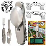 Corvus A750221 - Kids at Work, Fahrtenbesteck mit Gürteltasche, Besteck für unterwegs, Edelstahl, Klappbesteck Spiel