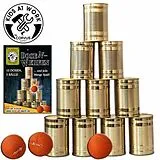 Corvus A750420 - Dosenwerfen, 10 kleine Dosen, 3 Bälle Spiel