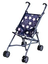 Knorrtoys 12643 - Puppenbuggy Sim Star Blue Pink, klappbar, Schieberhöhe: 55cm Spiel