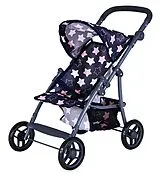 Knorrtoys 16843 - Puppenbuggy Liba Star Blue Pink, klappbar, Schieberhöhe: 33-59cm Spiel