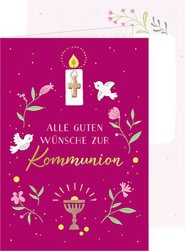 Textkarten / Symbolkarten Grußkarte - Alle guten Wünsche zur Kommunion (beere) von 
