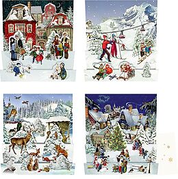 Kalender Mini-Adventskalender-Sortiment - Nostalgische Winterwelten von 