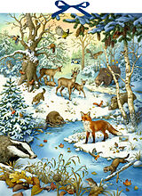 Kalender Zettel-Adventskalender  Die Tiere im Winterwald und ihr geheimes Leben von 