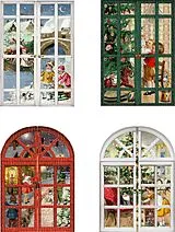 Kalender Mini-Adventskalender  Nostalgische Adventsfenster von Barbara Behr