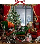 Kalender Wand-Adventskalender  Katzen am Fenster von Barbara Behr