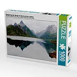 CALVENDO Puzzle Spiegelung der Berge im Fjord auf den Lofoten | 1000 Teile Lege-Größe 64x48cm Foto-Puzzle für glückliche Stunden Spiel