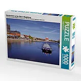 CALVENDO Puzzle Schubeinheit auf der Elbe in Magdeburg | 1000 Teile Lege-Größe 64x48cm Foto-Puzzle für glückliche Stunden Spiel