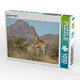 CALVENDO Puzzle Giraffe mit Jungtier | 1000 Teile Lege-Größe 64x48cm Foto-Puzzle für glückliche Stunden Spiel