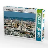 CALVENDO Puzzle Blick vom Südturm des Stephansdom bis zum Rathaus in Wien | 1000 Teile Lege-Größe 64x48cm Foto-Puzzle für glückliche Stunden Spiel