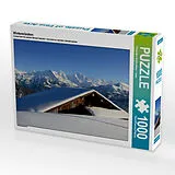 CALVENDO Puzzle Wintermärchen - verschneite Almhütte - Eiger, Mönch, Jungfrau | 1000 Teile Lege-Größe 64x48cm Foto-Puzzle für glückliche Stunden Spiel
