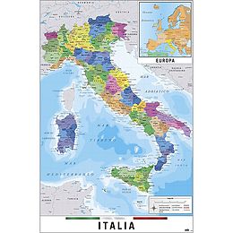 Mapa Italia Fisico Politico Karte Italien Poster Maxi Posters Online Kaufen Ex Libris