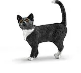 Schleich 13770 - Farm World, Katze, stehend, Tierfigur, schwarz weiß Spiel