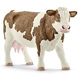 Schleich 13801 - Farm World, Fleckvieh Kuh, Tierfigur, Bauernhoftier Spiel