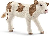 Schleich 13802 - Farm World, Fleckvieh Kalb, Tierfigur, Bauernhoftier Spiel