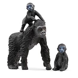 Schleich 42601 - Wild Life, Flachland Gorilla Familie, 3-teilig Spiel