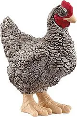 Schleich 13997 - Farm World, Plymouth Rock Huhn, Tierfigur, Höhe: 6 cm Spiel