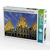 CALVENDO Puzzle Münster - Das Rathaus, ein gotischer Bau aus der Mitte des 14. Jahrhunderts | 1000 Teile Lege-Größe 64x48cm Foto-Puzzle für glückliche Stunden Spiel