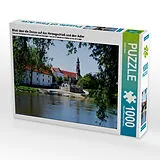CALVENDO Puzzle Blick über die Donau auf das Herzogschloß und den Adler 1000 Teile Puzzle quer | 1000 Teile Lege-Größe 64 × 48 cm Foto-Puzzle für glückliche Stunden Spiel