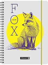 Kartonierter Einband Schülerkalender 2024/2025 "Fox", 2 Seiten = 1 Woche, A5, 208 Seiten von 