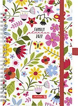 Spiralbindung BRUNNEN 1070290037 Buchkalender Familienplaner 2027 "Flowers" A5, Papier von