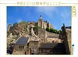 CALVENDO Puzzle Le Mont-Saint-Michel - Blick empor auf den Klosterberg | 1000 Teile Lege-Größe 64x48cm Foto-Puzzle für glückliche Stunden Spiel