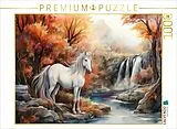 CALVENDO Puzzle Einhorn am Wasserfall | 1000 Teile Lege-Größe 64x48cm Foto-Puzzle für glückliche Stunden Spiel