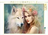 CALVENDO Puzzle Lichtwesen mit Wolf | 1000 Teile Lege-Größe 64x48cm Foto-Puzzle für glückliche Stunden Spiel