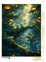 CALVENDO Puzzle Nachts im Wald - Waldgeister im Anime Stil | 1000 Teile Lege-Größe 64x48cm Foto-Puzzle für glückliche Stunden Spiel