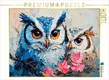 CALVENDO Puzzle Eulen in der Morgendämmerung | 1000 Teile Lege-Größe 64x48cm Foto-Puzzle für glückliche Stunden Spiel