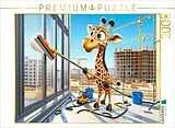 CALVENDO Puzzle Die geschickte Giraffe als Fensterputzer: Hoch hinaus für klare Sicht | 2000 Teile Lege-Größe 90x67cm Foto-Puzzle für glückliche Stunden Spiel