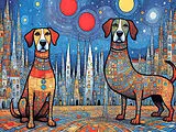 CALVENDO Puzzle Bunte Hunde - perfekt unperfekt | 1000 Teile Lege-Größe 64x48cm Foto-Puzzle für glückliche Stunden Spiel