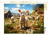 CALVENDO Puzzle Lamm, ich bin glücklich hier | 1000 Teile Lege-Größe 64x48cm Foto-Puzzle für glückliche Stunden Spiel