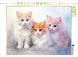 CALVENDO Puzzle Katzen im Pastellstil | 1000 Teile Lege-Größe 64x48cm Foto-Puzzle für glückliche Stunden Spiel