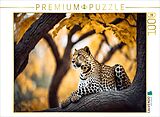 CALVENDO Puzzle Leopard - gefleckte Jäger hält Ausschau | 1000 Teile Lege-Größe 64x48cm Foto-Puzzle für glückliche Stunden Spiel