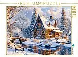 CALVENDO Puzzle Cottage Haus am Wasser zur Weihnachtszeit | 1000 Teile Lege-Größe 64x48cm Foto-Puzzle für glückliche Stunden Spiel