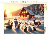 CALVENDO Puzzle Winterliches Abendglühen | 1000 Teile Lege-Größe 64x48cm Foto-Puzzle für glückliche Stunden Spiel