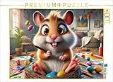 CALVENDO Puzzle Ostereierspaß mit dem Künstler-Hamster | 1000 Teile Lege-Größe 64x48cm Foto-Puzzle für glückliche Stunden Spiel