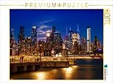 CALVENDO Puzzle NYC Midtown Manhattan Skyline mit Vollmond | 1000 Teile Lege-Größe 64x48cm Foto-Puzzle für glückliche Stunden Spiel