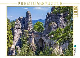CALVENDO Puzzle Basteibrücke in der Sächsischen Schweiz | 1000 Teile Lege-Größe 64x48cm Foto-Puzzle für glückliche Stunden Spiel