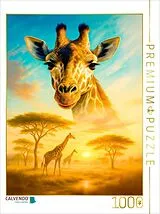 CALVENDO Puzzle Hoher Blick - Giraffe zwischen Licht und Baum | 1000 Teile Lege-Größe 64x48cm Foto-Puzzle für glückliche Stunden Spiel