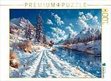 CALVENDO Puzzle Unbegrenzte Stille - Reiter auf Pferd in Winterlandschaft | 1000 Teile Lege-Größe 64x48cm Foto-Puzzle für glückliche Stunden Spiel
