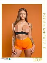 CALVENDO Puzzle Erotikpuzzle mit tätowierter nackter Frau mit großen Brüsten | 1000 Teile Lege-Größe 64x48cm Foto-Puzzle für glückliche Stunden Spiel