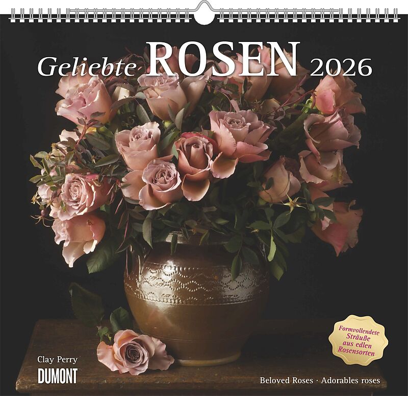 Geliebte Rosen 2026  DUMONT Wandkalender  mit allen wichtigen Feiertagen  Format 38,0 x 35,5 cm